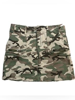 Love Fire Green Camo Denim Mini Skirt Womens Small